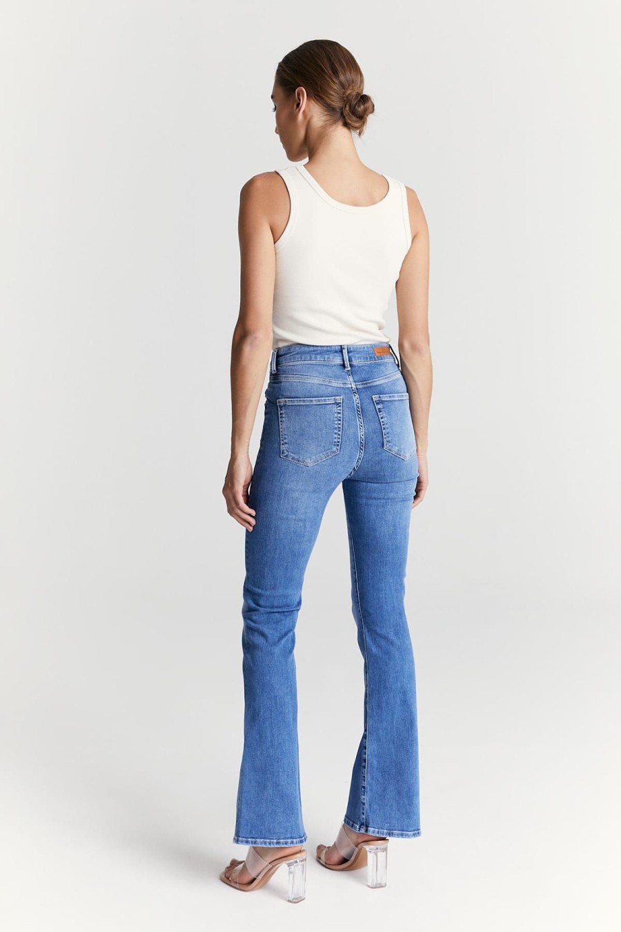 C.O.J - Cup of Joe Denim Jeans | Ultra High Waist Flare Jeans Matilda - Medium Blue