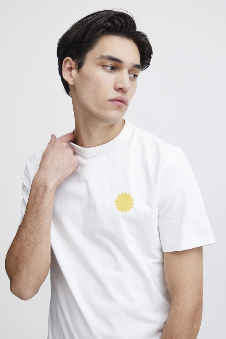 Casual Friday T-Shirts | T-Shirt Cfthor Tee With Sun Print Snow White Weiss