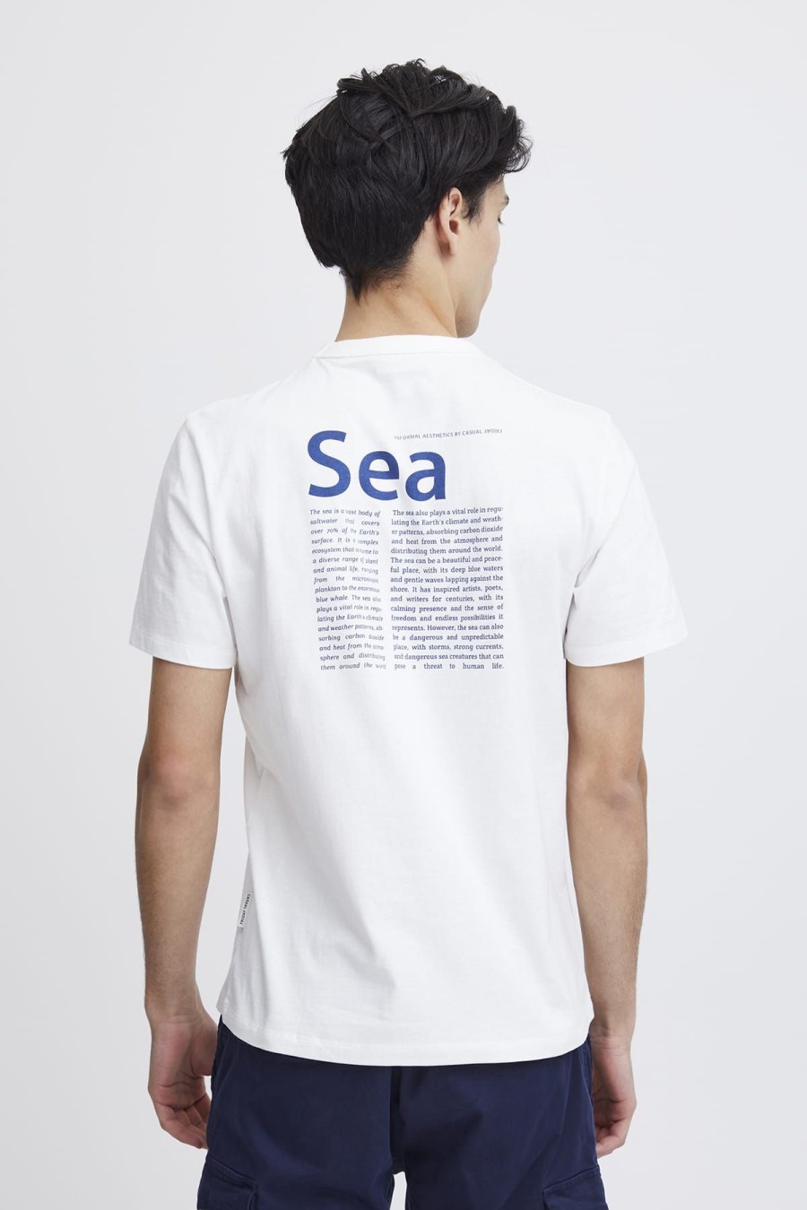 Casual Friday T-Shirts | T-Shirt Cfthor Tee With Sea Print Snow White Weiss