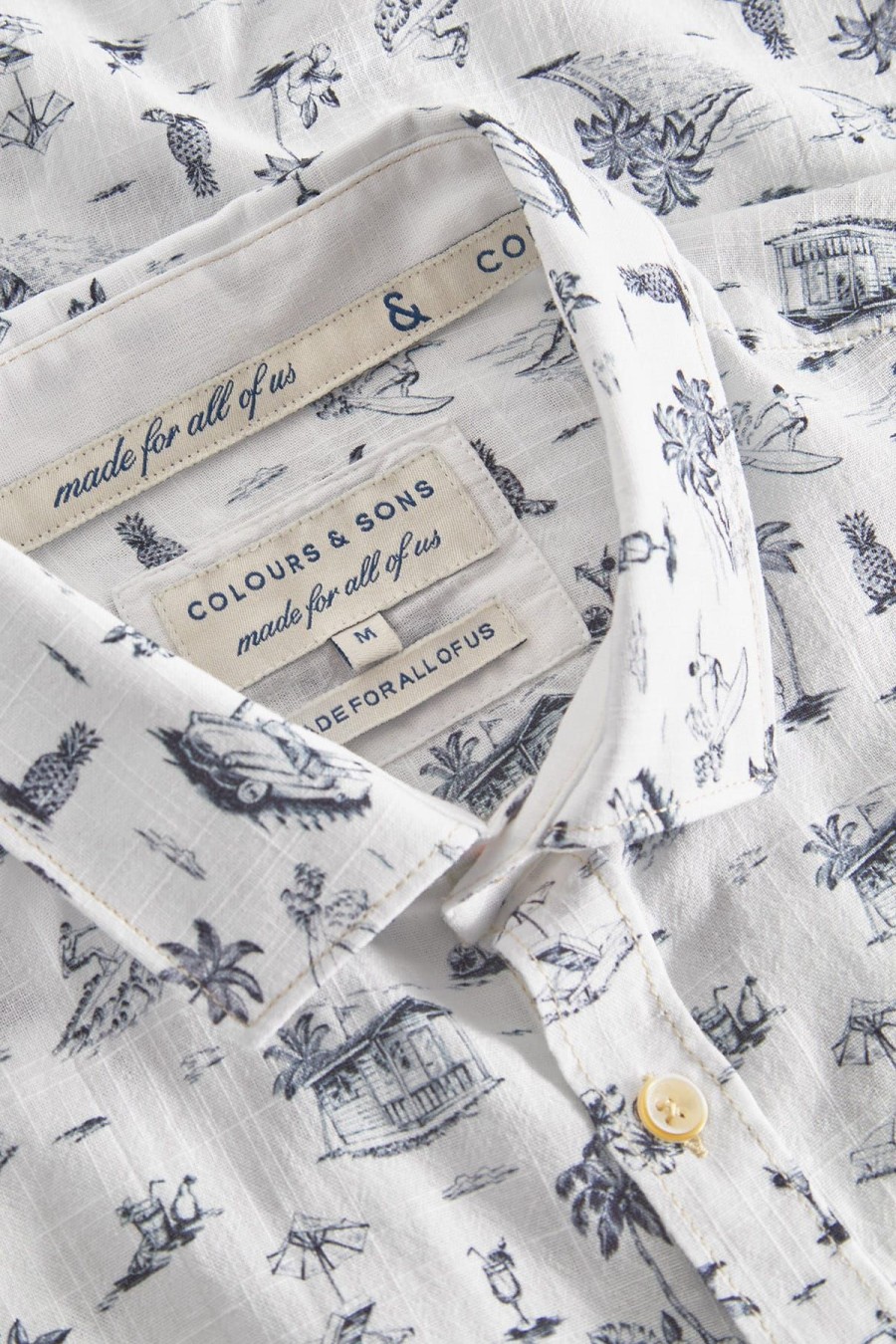 Colours&Sons Hemden | Hemd Shirt-Beach Print Weiss