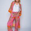 Emily van den Bergh Hosen | Coole Sommerhose Mit Elastischem Bund Und Paisley Print Pink Orange Scarf Multicolor