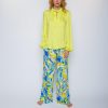 Emily van den Bergh Hemden & Blusen | Bluse Mit Ruschendetails Am Kragen Und Bindeband Lemon Gelb