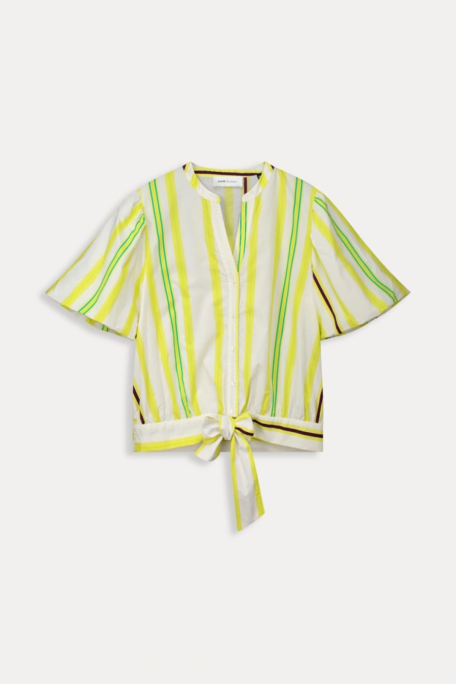 POM Amsterdam Hemden & Blusen | Bluse Striped Lemon Yellow Gelb