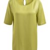 Milano Hemden & Blusen | Bluse Mit Rundhalsauschnitt Und Halbarm Lime Grun