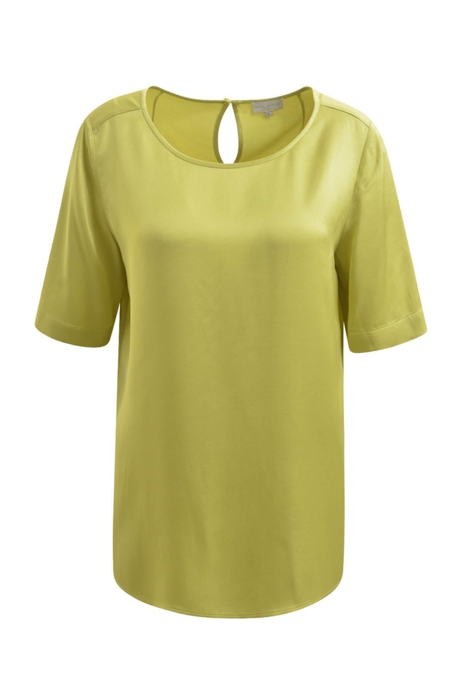 Milano Hemden & Blusen | Bluse Mit Rundhalsauschnitt Und Halbarm Lime Grun