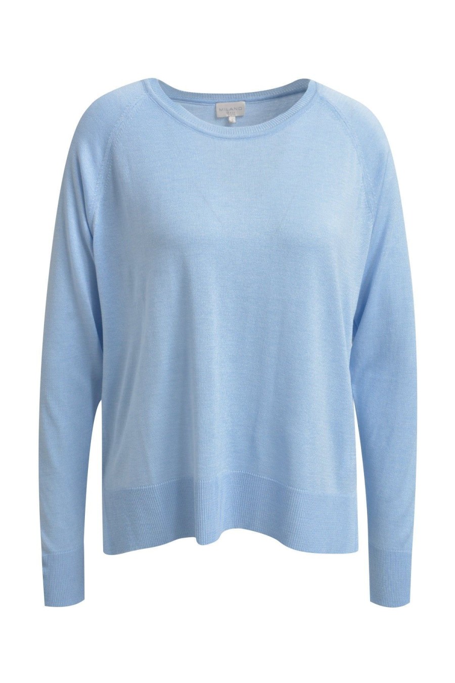 Milano Strick & Cardigans | Pullover Mit Rundhalsausschnitt Und Raglanarmeln Sky Blau