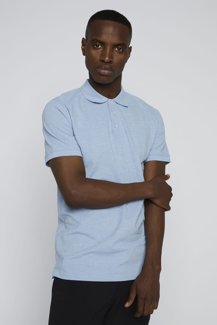 Matinique T-Shirts | T-Shirt Polo Mapoleo Melange Blissful Blue Melange Blau