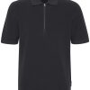 Casual Friday T-Shirts | T-Shirt Cfkarl Knit Polo With Halfzip Dark Navy Blau