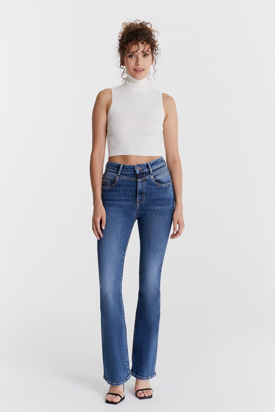 C.O.J - Cup of Joe Denim Jeans | Ultra High Waist Flare Jeans Matilda - Sapphire Blue