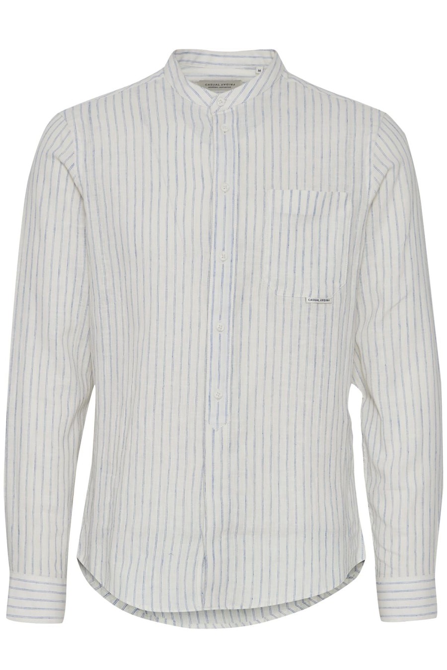 Casual Friday Hemden | Hemd Cfanton Ls Cc Striped Linen Mix Shirt China Blue Blau