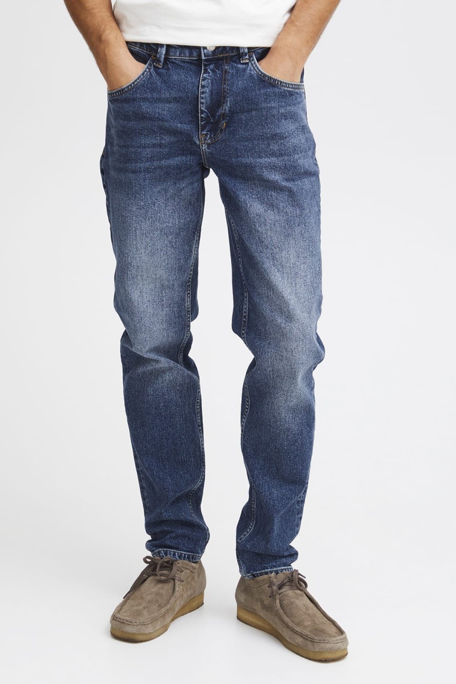 Casual Friday Jeans & Hosen | Jeans Karup 5 Pocket Regular Jeans Denim Mid Blue Blau