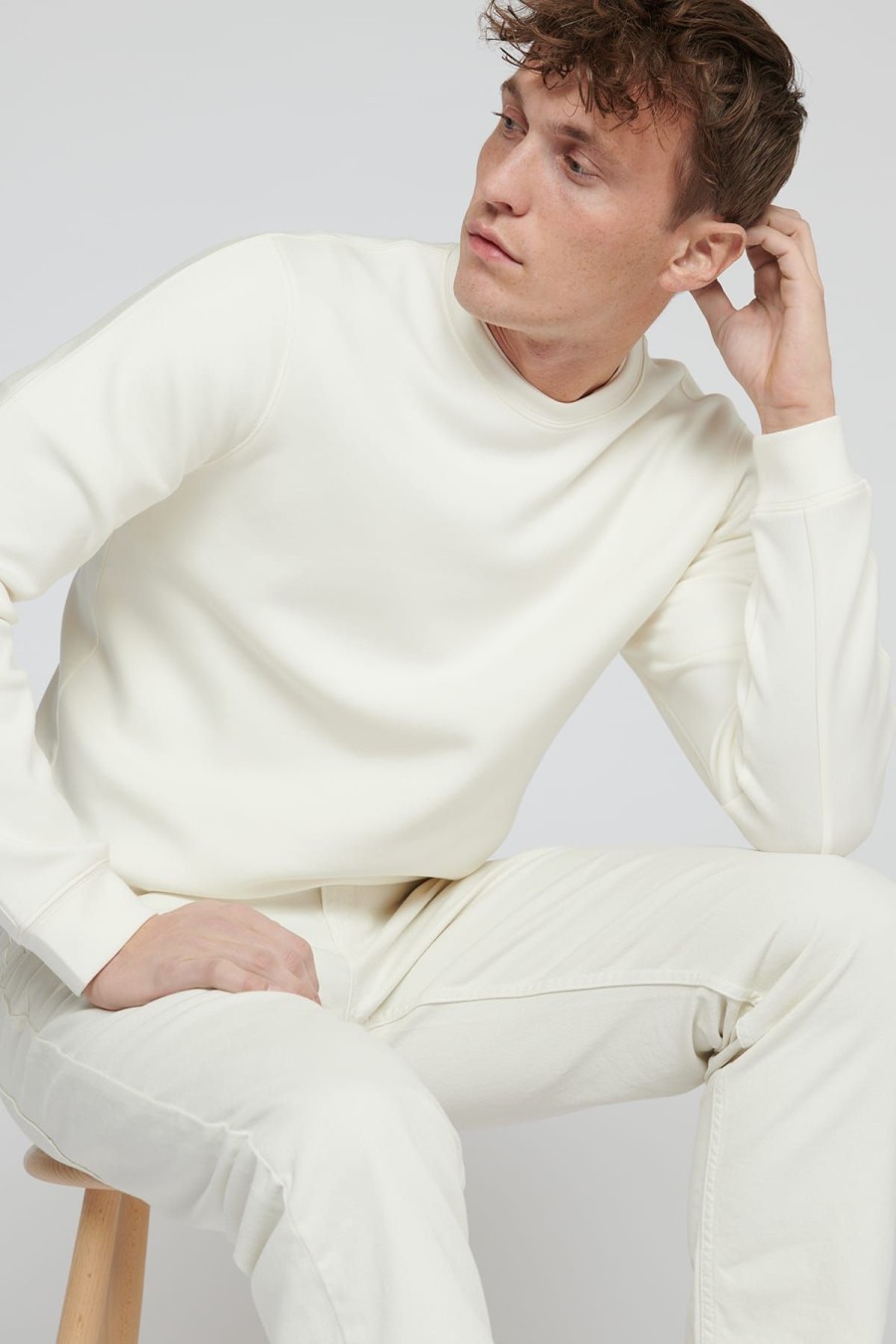 Matinique Sweatshirts & Pullover | Pullover Maharry Crew Off White Weiss