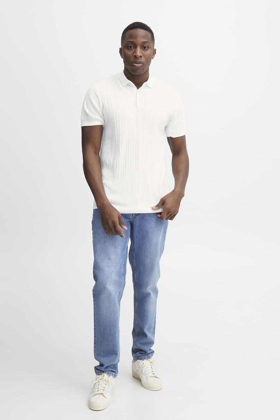 Casual Friday T-Shirts | T-Shirt Cfkarl Polo Ss Knit Ecru Creme