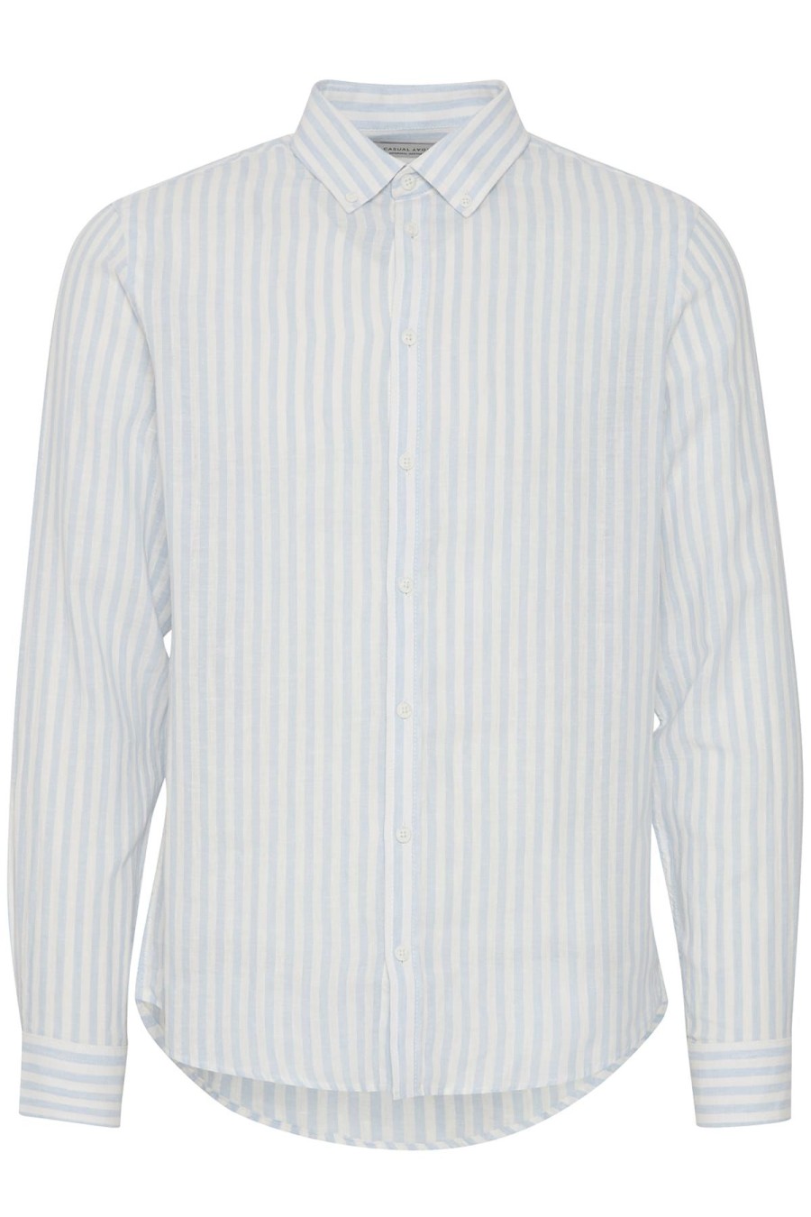 Casual Friday Hemden | Hemd Cfanton Ls Bd Striped Linen Mix Shirt Chambray Blue Blau