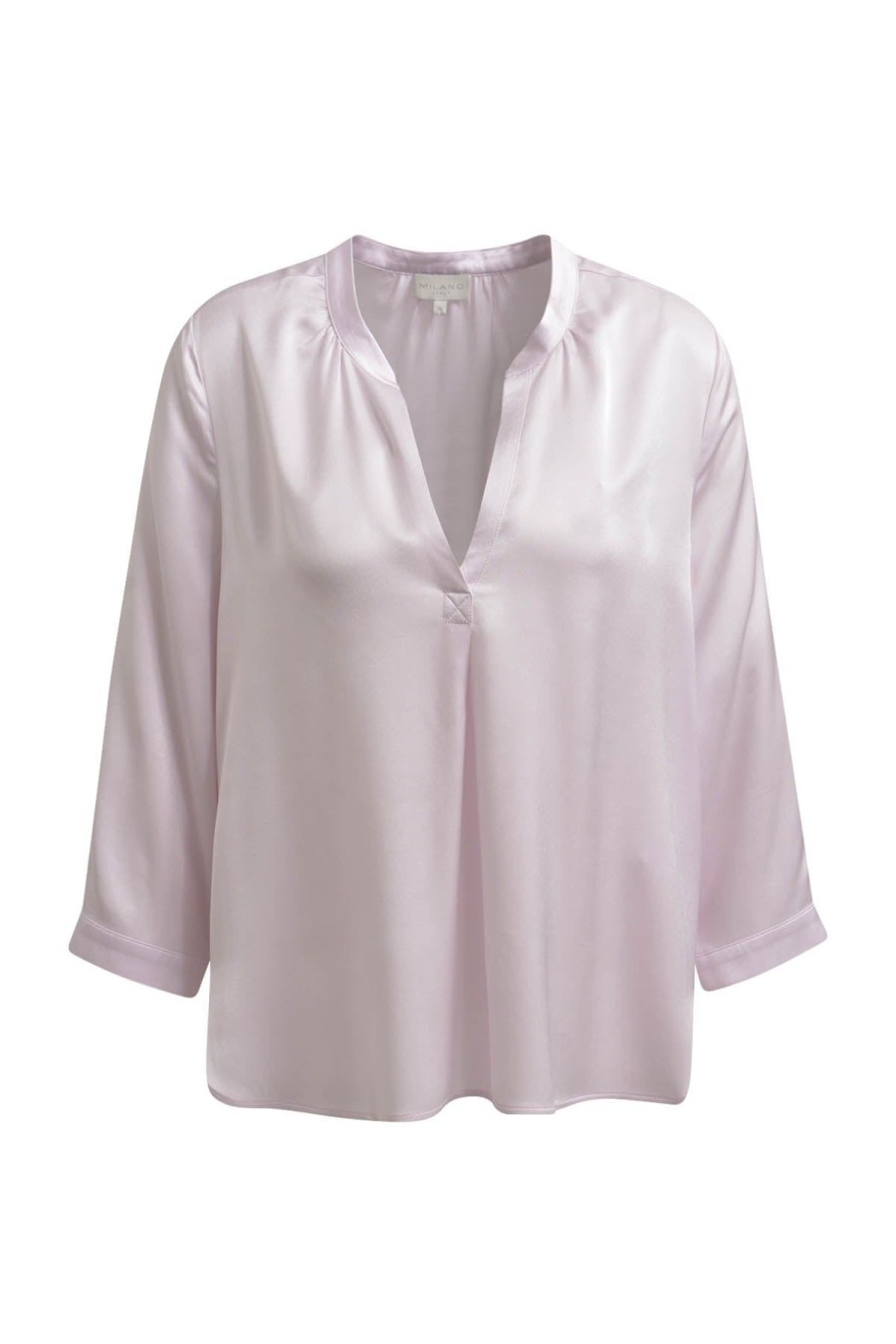 Milano Hemden & Blusen | Bluse Mit V-Ausschnitt Und 3/4 Armeln Blush Rosa