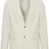 Casual Friday Jacken & Mantel | Blazer Cfbille 0144 Linen Mix Blazer Chateau Gray Melange Beige