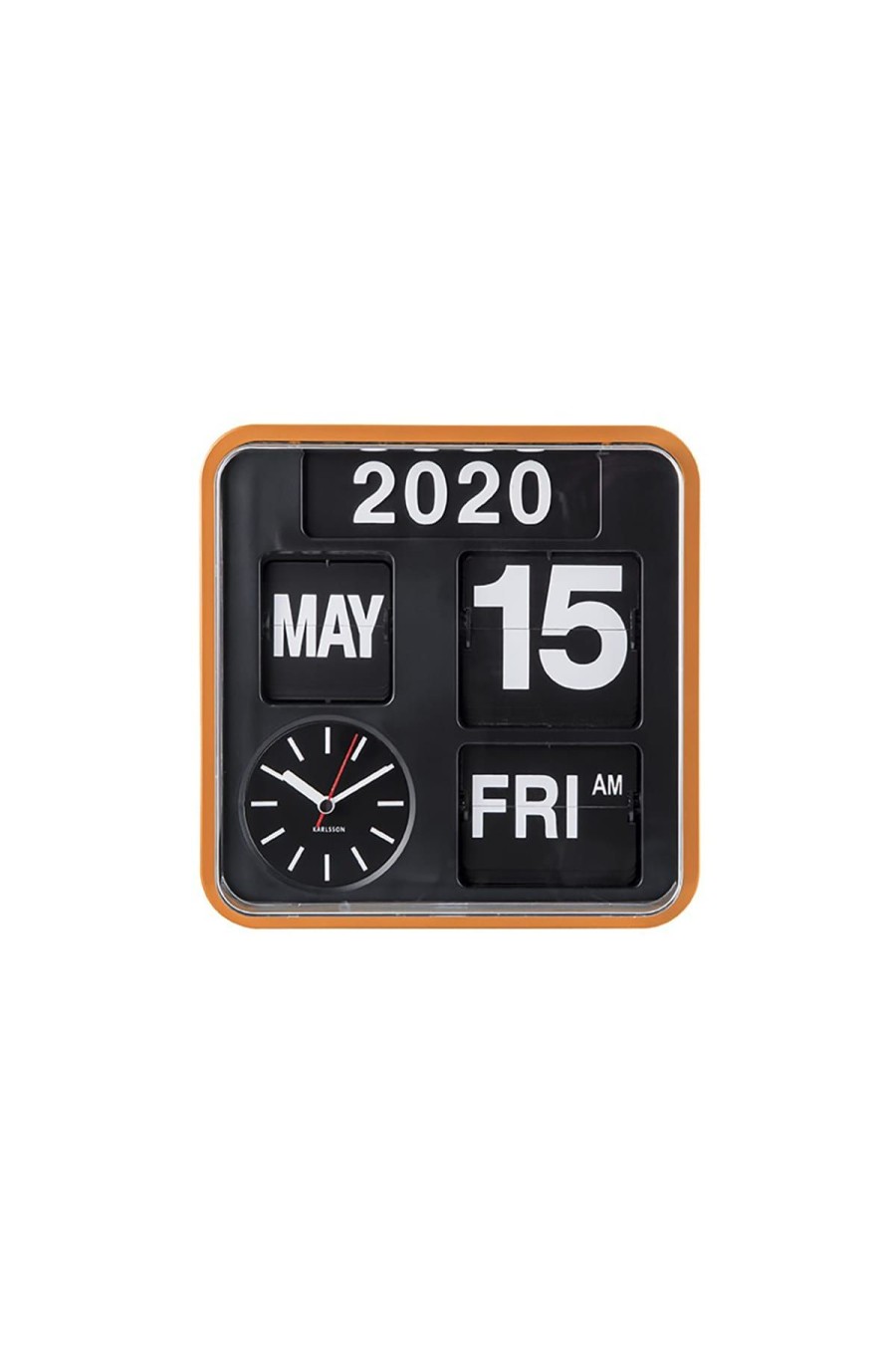 Karlsson Wohnaccessoires | Wanduhr Wall Clock Mini Flip Orange Casing, Black Dial Orange